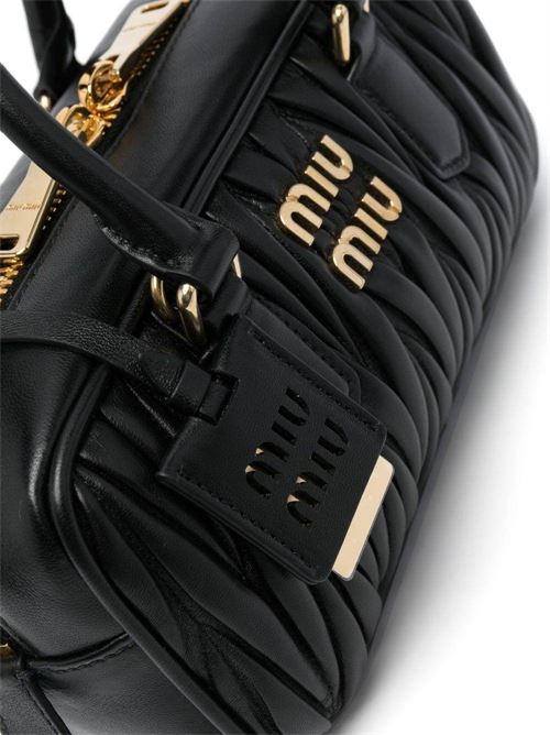 Black matelassé effect bag Miu Miu | 5BB142V-OONN88F0002